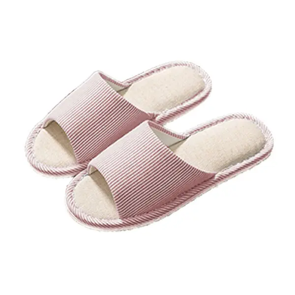 日系亞麻居家室內拖鞋