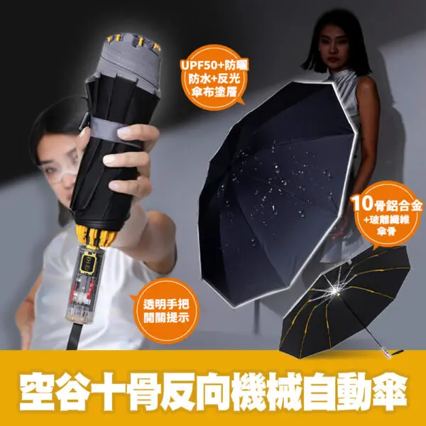 小米有品-空谷十骨反向機械自動傘