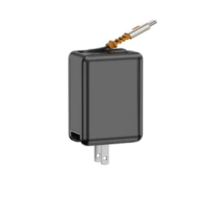 【LC科技】雙孔帶伸縮線42W摺疊氮化鎵快充充電器