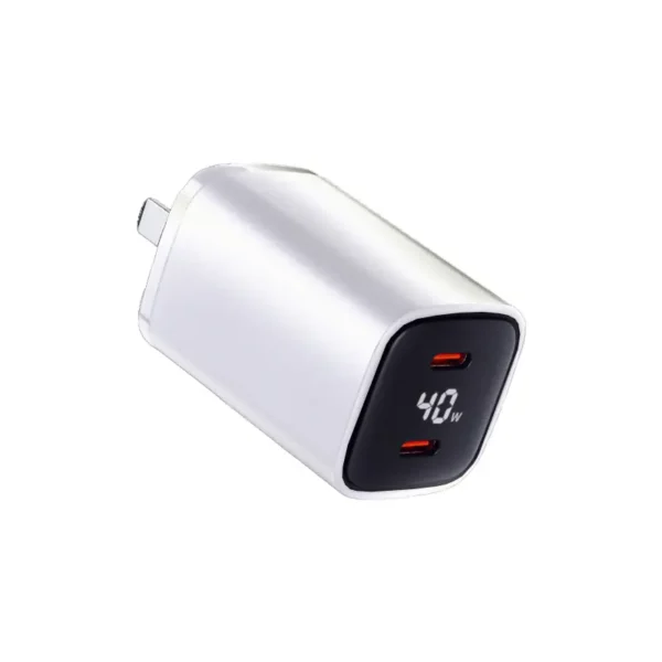 【LC科技】雙孔智能數顯40W氮化鎵快充充電器