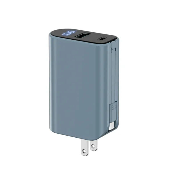 【LC科技】五合一可旋轉數顯行動電源 Lightning/Type-C