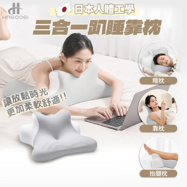 【Hagoogi】日本人體工學三合一趴睡靠枕