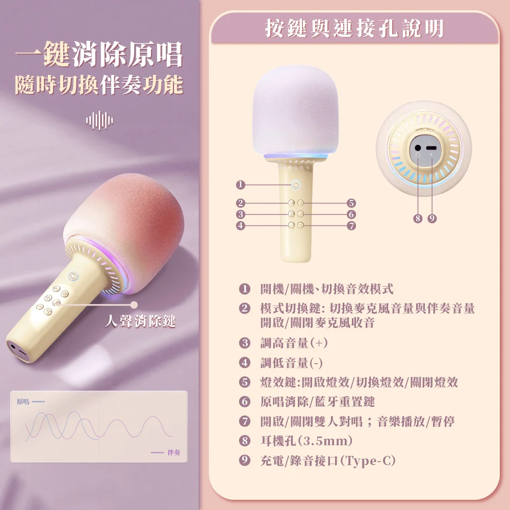 【貓王】棒棒糖 一體K歌無線麥克風 X1