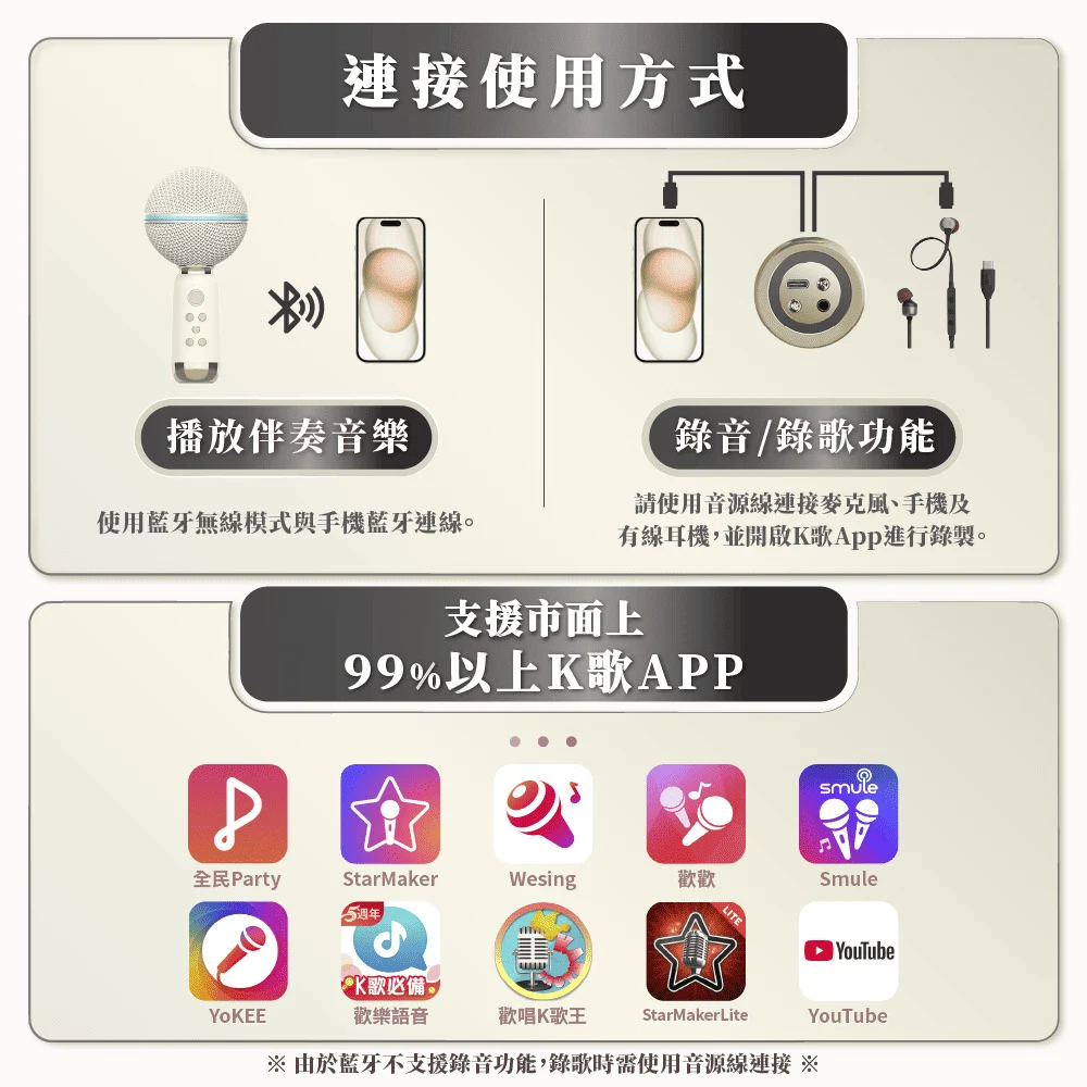 【貓王】小行星 一體K歌無線麥克風 X3